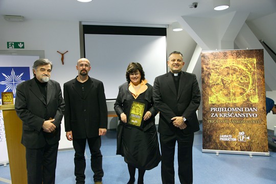 Projekcija filma "Milanski edikt" - Josip Botteri Dini, Jerko Ban, Ksenija Abramović i rektor Željko Tanjić